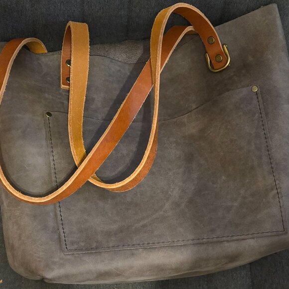 Portland Leather Goods Medium Classic Tote Groupie Gray (Modified) - Picture 14 of 16